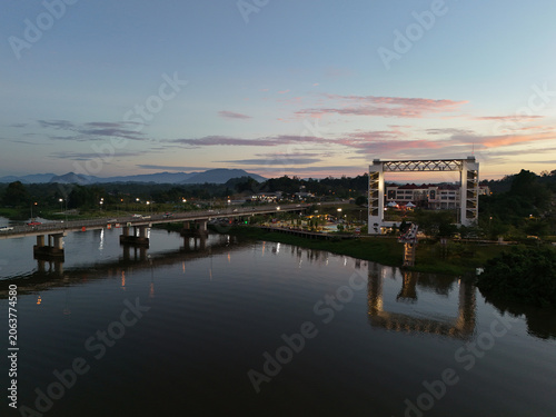 Obraz na plátne Batu Kawah Riverbank Park is a scenic recreational area situated along the riverside in Kuching, Sarawak