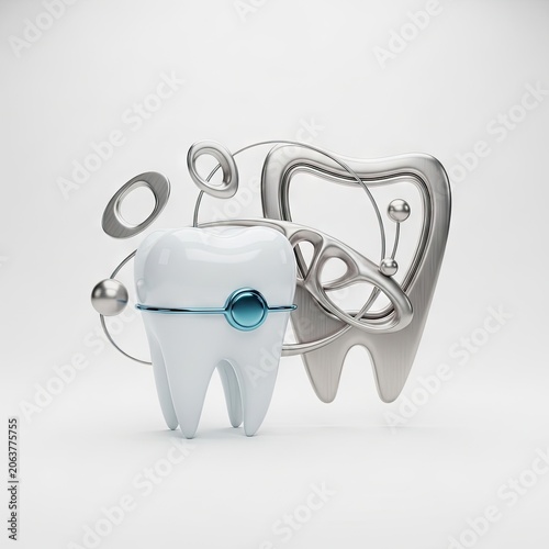 Dental Health Concept with Abstract Tooth Design.