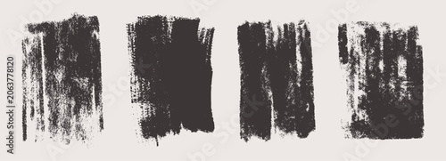 Ink roller rough linocut texture, stamp handmade set, linocut relief printing. Letterpress retro rough rectangle set. Grunge underlines, frames.