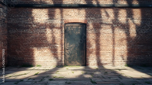Modern geometric graffiti design on brick wall background high resolution picture