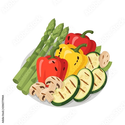 Fresh colorful vegetables arranged in a green leafy bowl.