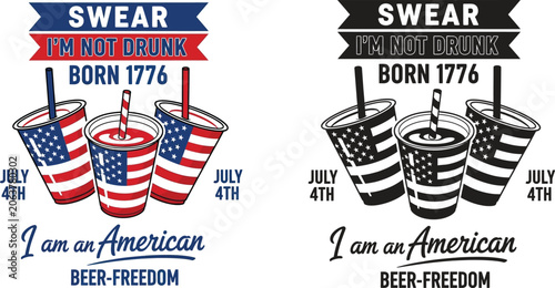 Canvastavla Patriotic 4th of july beer freedom t shirt designs