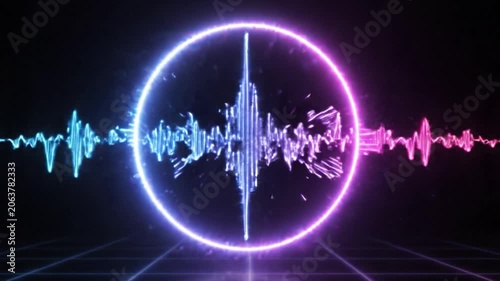 Dynamic Visual Representation of Sound Waves: A Mesmerizing Journey Through Vibrant Circles and Pulsating Frequencies in a Digital Realm