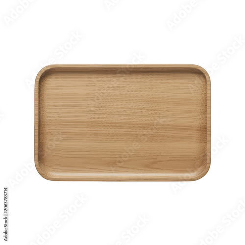 A rectangular wooden serving tray with rounded corners and a natural light brown wood grain pattern, isolated on a white background