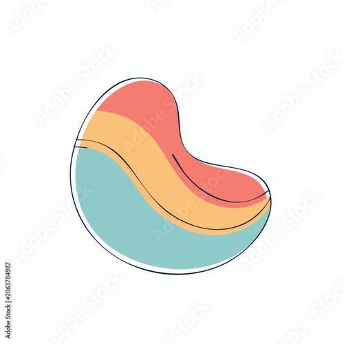 Colorful abstract curved shape illustration