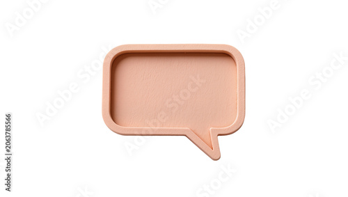 Peach colored speech bubble shaped tray