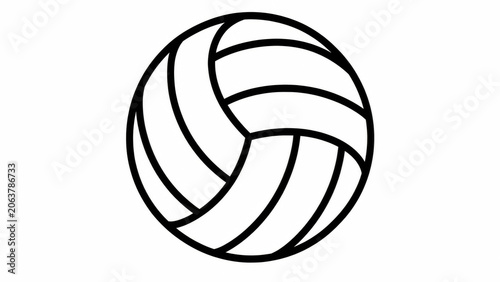 Black and white simple volleyball ball icon design for sports and games graphic