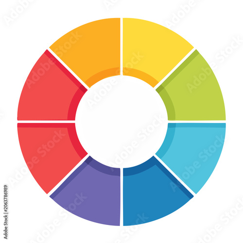 Flat design color wheel vector