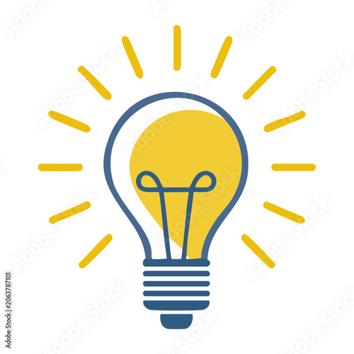 Flat design lightbulb icon