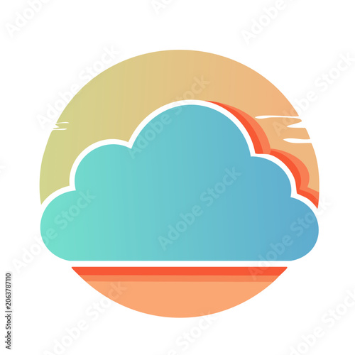 Flat design progress circle with gradient colors