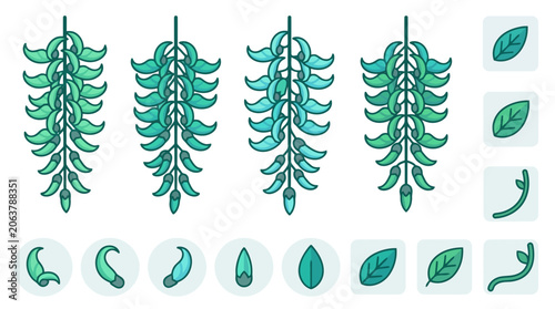 Tableau sur toile Jade Vine Flower Vector Illustration | Exotic Tropical Botanical Artwork | Rare