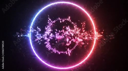 A Glowing Soundwave Visual Spectrum: Mesmerizing Colors and Patterns Emanate from the Center, Creating an Immersive Audio Experience Representing Vibrations and Beats