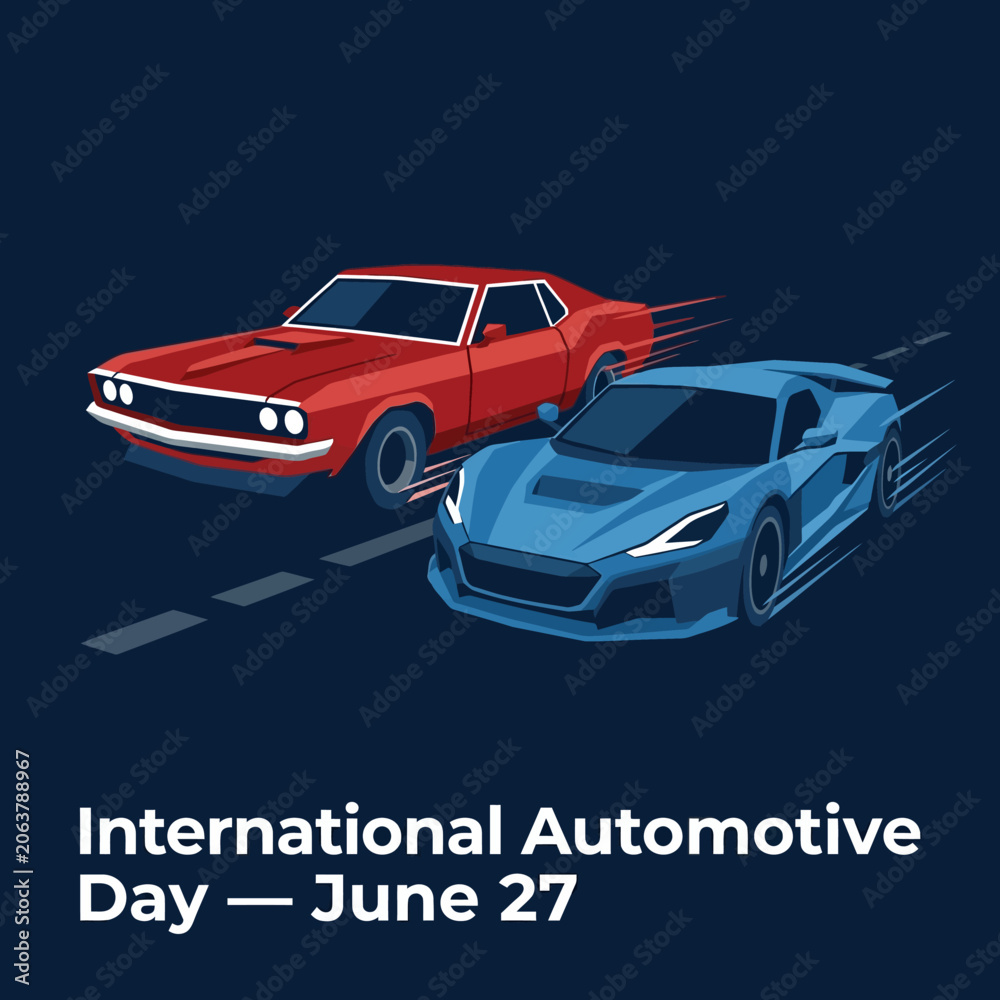 Fototapeta premium International Automotive Day — Vector Poster Collection