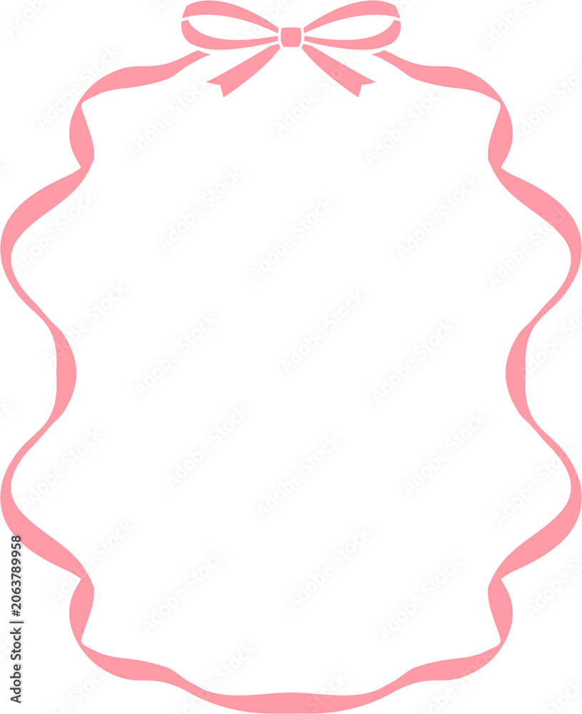 Fototapeta premium Minimalist Ribbon Bow Wavy Frame