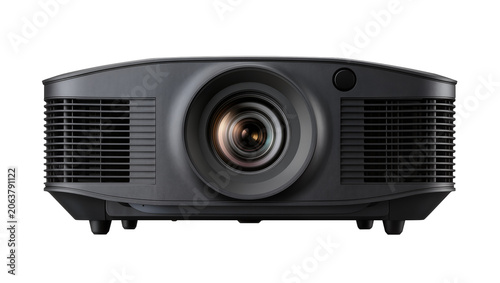 Fotografía Black digital projector with lens and vents