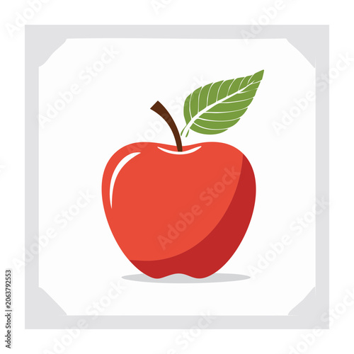 Red heart shaped leaf with green stem