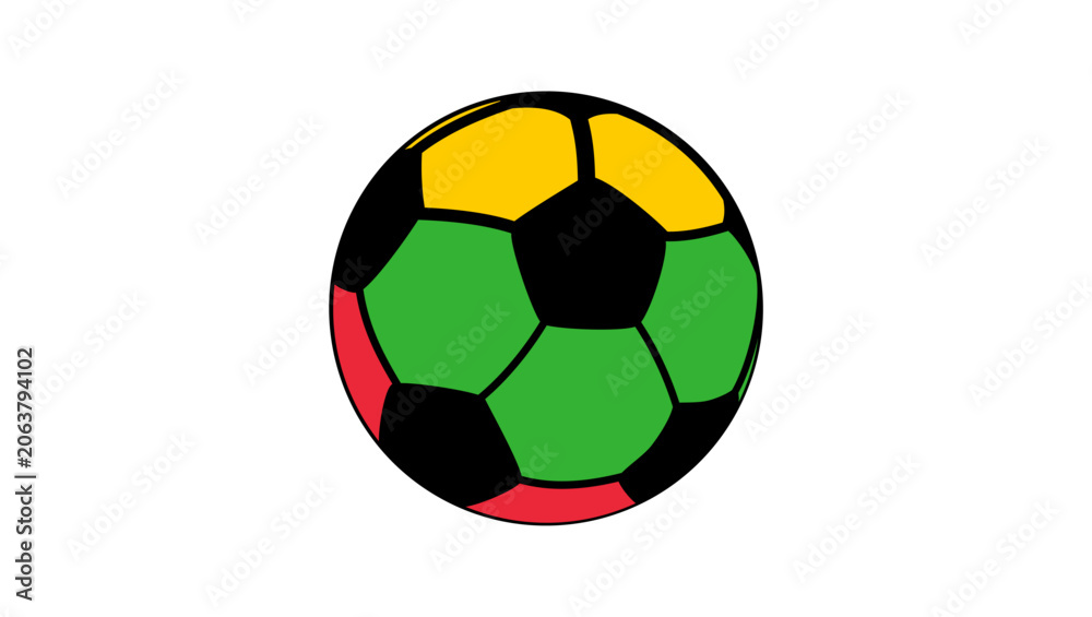 Fototapeta premium myanmar football flag, color vector illustration