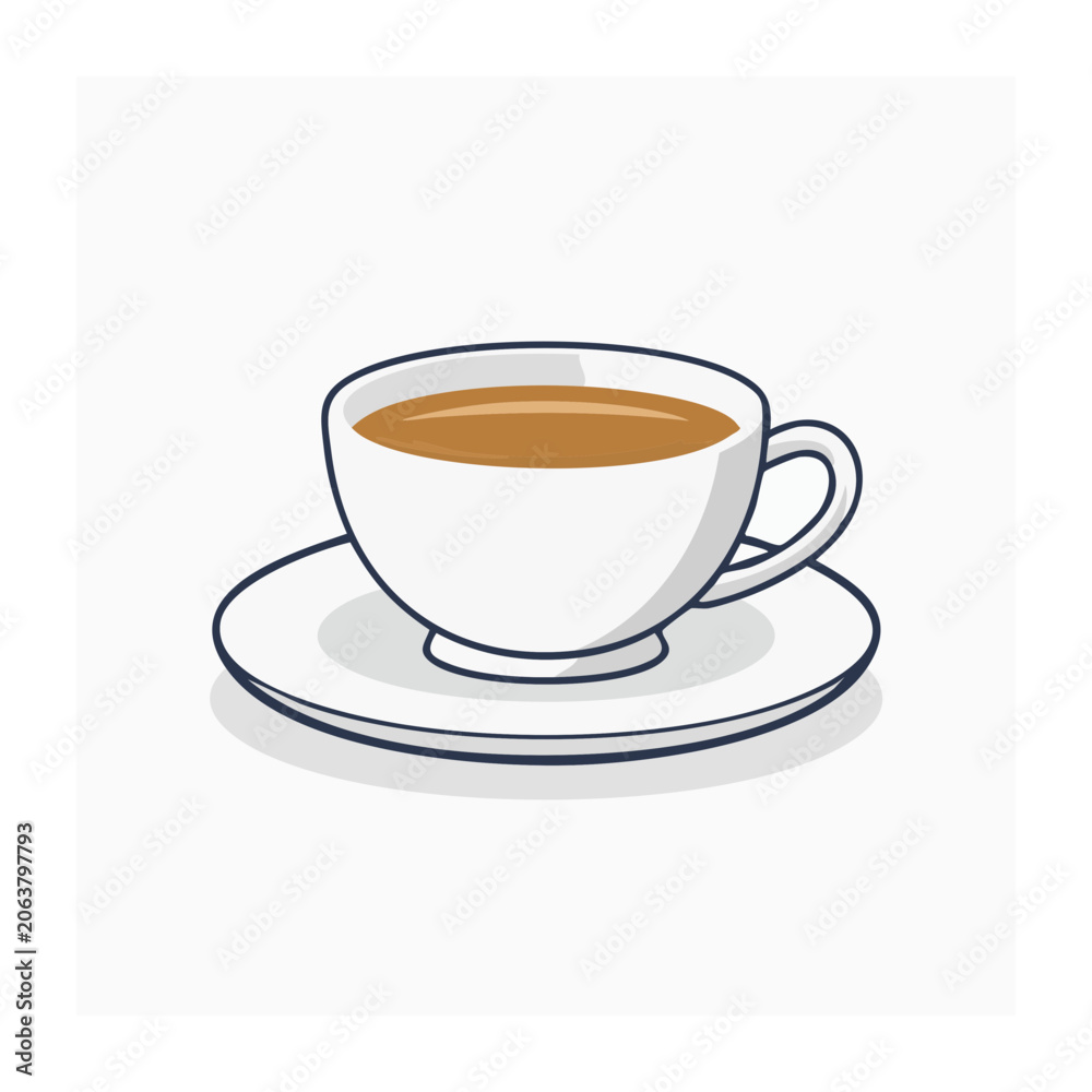Fototapeta premium Minimalist coffee cup icon transparent background