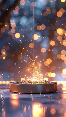 Sparkling Fireworks in Dark Background.