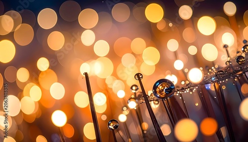 Trophy Awards with Blurred Bokeh Lights.