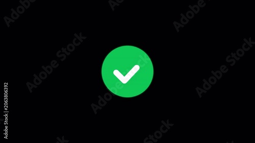 Minimalist Green Circle Checkmark Animation for Digital Verification UI Success 4k video