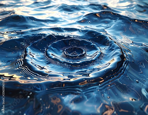 Water ripple effect on liquid surface.