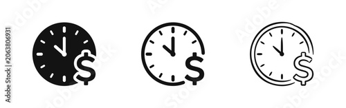 Foto Time is Money Icon Set - Financial and Business Management Concept