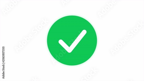Success Validation Symbol Green Check Mark Pop Animation for Digital Interfaces 4k video