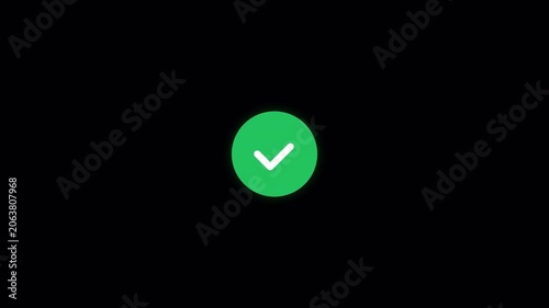 Circular Green Validation Success Animation for Interface Completion Feedback 4k video