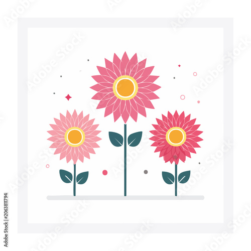 Flat design sunflower vector illustration