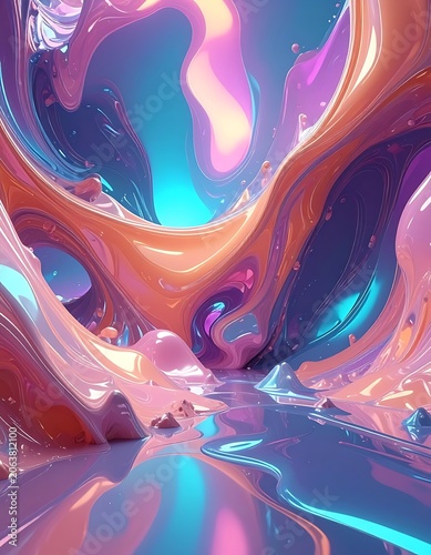 Vibrant colorful abstract liquid background texture.