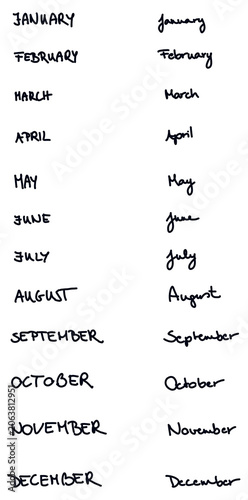 Months of the Year Lettering Bundle – January to December in Script and Uppercase Styles