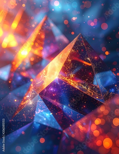 Vibrant Crystal Formations Glowing Brightly.