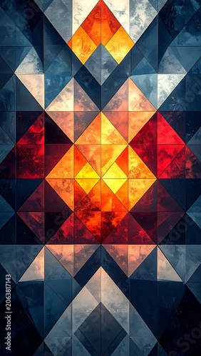 Vibrant Geometric Mosaic Art Pattern Design.