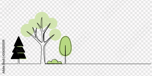 Bild auf Leinwand International Day of Forests continuous one line drawing, International Day of Forests