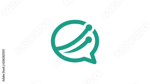 Canvastavla Green speech bubble icon symbol.