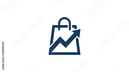 Bild auf Leinwand Shopping bag with growing graph.