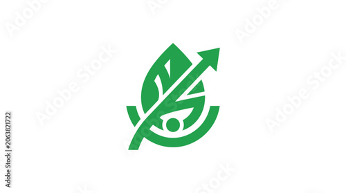 Foto Green leaf eco symbol logo.