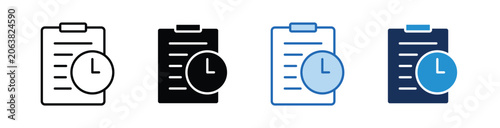 Foto Waiting List  Icon Collection With Multiple Styles