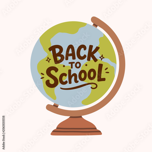 Kawaii School Globe Back To School Clipart