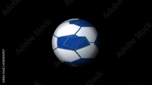 Spinning Stitched Soccer Ball 4K Animation on Black White and Green Chroma Key Backgrounds