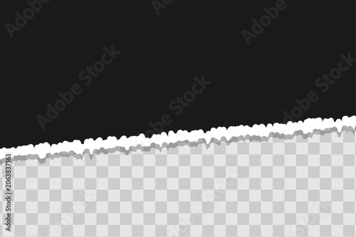 Torn paper edge with a transparent background a dark and light contrast design element ripped texture fragment