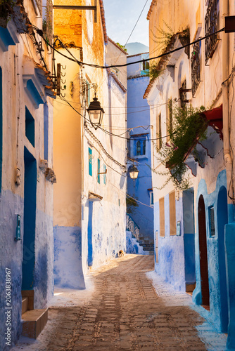Streets and houses of Chefchaouen, Morocco, the Blue city