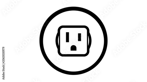 Canvas-taulu Electric socket icon with face.