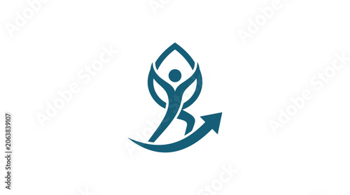 Φωτογραφία Teal Lotus Yoga Meditation Symbol.