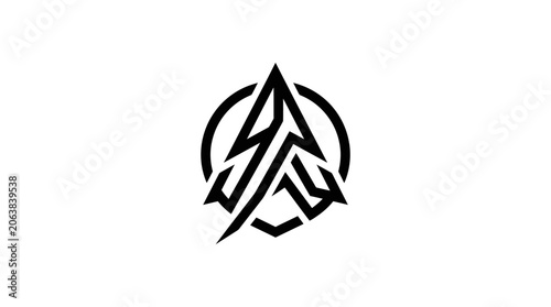 Quadro su tela Black Celtic Knotwork Circle Design Symbol.