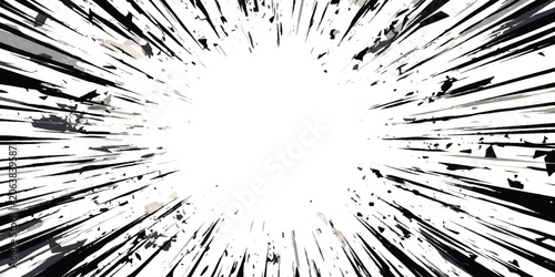 Foto Black and white abstract comic book speed lines effect
