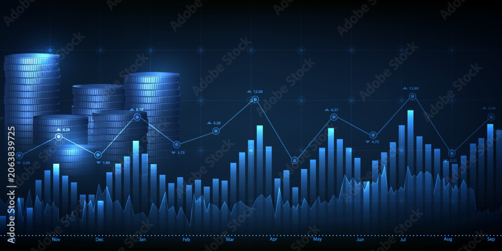 Naklejka premium Abstract world economic artwork and background for business financial and investment.Vector illustrations. 