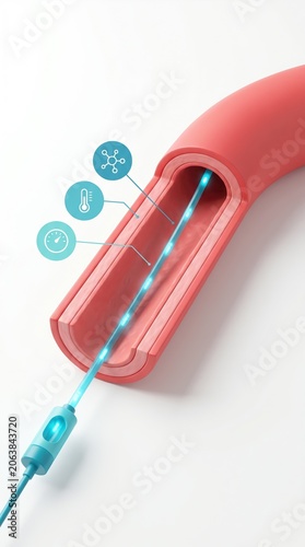 Smart Catheter Artery Sensor Probe Medical Technology Concept