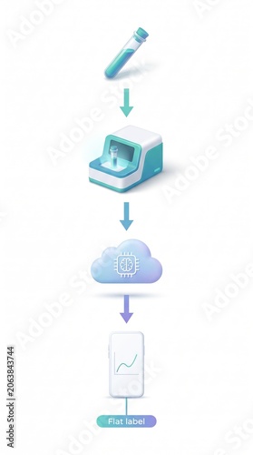 Medical Lab Test Analysis Workflow Infographic With AI Cloud